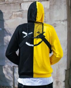 Фото Одежда Двуцветный худи Be Happy черно-желтый