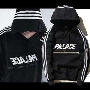 Фото Одежда Теплое худи кенгуру Adidas x Palace Черный