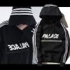  Теплое худи кенгуру Adidas x Palace Черный Спортивные кофты, толстовки, куртки мужские в Украине