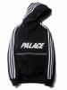  Теплое худи кенгуру Adidas x Palace Черный Спортивные кофты, толстовки, куртки мужские в Украине