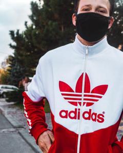 Фото Одежда Теплый худи-зиппер Adidas Thrino Красно-белый