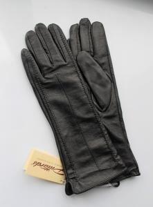 Фото  Женские кожаные удлинённые перчатки черные
