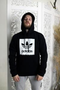 Фото Одежда Толстовка утепленная Adidas черная с белым