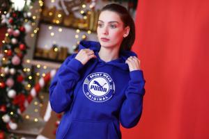 Фото Одежда Толстовка утепленная PUMA Sport Wear ORIGINAL синяя унисекс