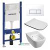 Унитаз подвесной Kolo Modo Pure Rimfree с сидением инсталляцией Geberit Duofix Delta и клавишей смыва Delta 51 L33123000 + L30115000 + 458.126.00.1 + 115.105.11.1