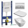 Унитаз подвесной Kolo Modo Pure Rimfree с сидением инсталляцией Geberit Duofix Delta и клавишей смыва Delta 51 L33123000 + L30115000 + 458.126.00.1 + 115.105.46.1