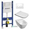 Унитаз подвесной Kolo Modo Pure Rimfree с сидением инсталляцией Geberit Duofix Delta и клавишей смыва Delta 21 L33123000 + L30115000 + 458.126.00.1 + 115.125.11.1