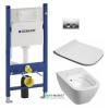 Унитаз подвесной Kolo Modo Pure Rimfree с сидением инсталляцией Geberit Duofix Delta и клавишей смыва Delta 21 L33123000 + L30115000 + 458.126.00.1 + 115.125.21.1