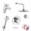 Душевой комплект 7 в 1 Kludi Pure&Easy с верхним и ручным душем латунь хром 376300565
