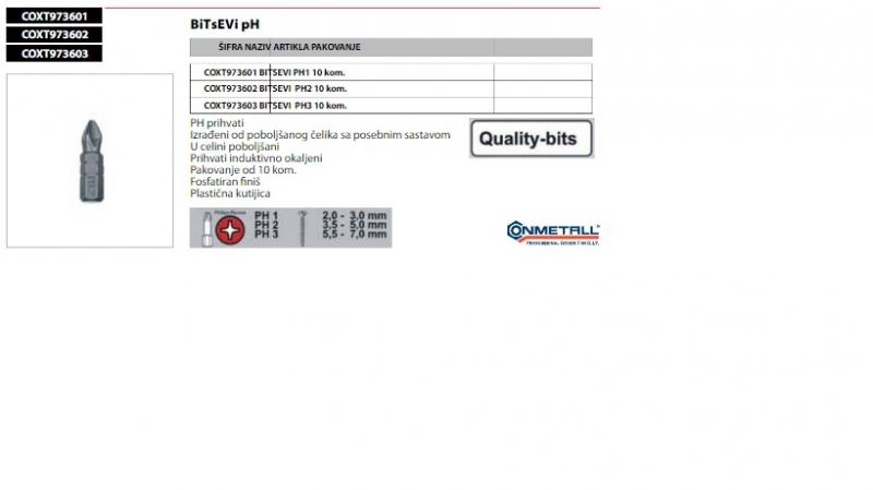 Набор бит Connex  PH 3  x  10шт.   Coxt 973603