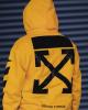 Теплое худи унисекс в стиле Off White Cross желтое