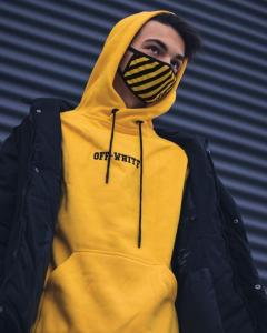 Фото Одежда Теплое худи унисекс в стиле Off White Cross желтое