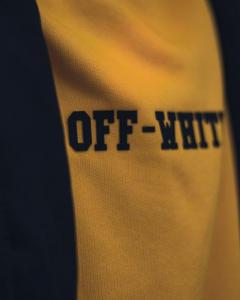 Фото Одежда Теплое худи унисекс в стиле Off White Cross желтое