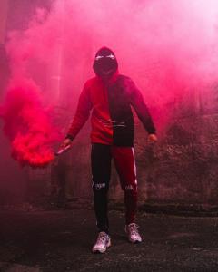 Фото Одежда Теплое худи унисекс Пушка Огонь Twins черно-красное