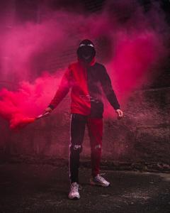 Фото Одежда Теплое худи унисекс Пушка Огонь Twins черно-красное