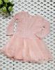 Розовое трикотажное платье с кружевом для девочки  98-128 р. 122