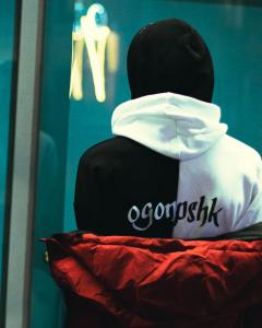 Фото Одежда Теплое худи унисекс Пушка Огонь Twins черно-белое