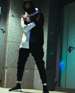 Фото Одежда Теплое худи унисекс Пушка Огонь Twins черно-белое