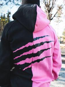 Фото Одежда Теплое худи унисекс Пушка Огонь Scratch Черно-розовое