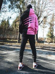 Фото Одежда Теплое худи унисекс Пушка Огонь Scratch Черно-розовое