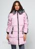 Пальто женское зимнее с нашивкой на спине розовое