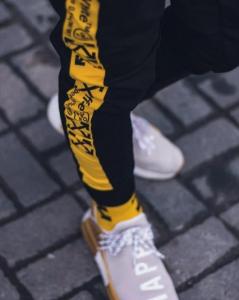 Фото  Теплые спортивные штаны в стиле Off White Temper черные