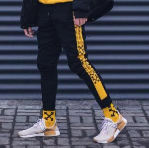 Фото  Теплые спортивные штаны в стиле Off White Temper черные