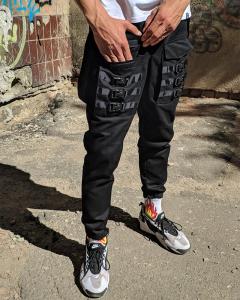 Фото Одежда Брюки карго мужские Пушка Огонь Fasten черные