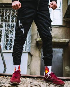 Фото Одежда Брюки карго мужские Пушка Огонь Angry Flash черные