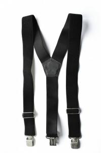 Фото  Мужские одинарные подтяжки черные
