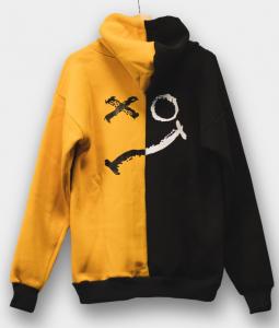 Фото Одежда Теплое унисекс худи Sad Smile (Черно-Желтый)