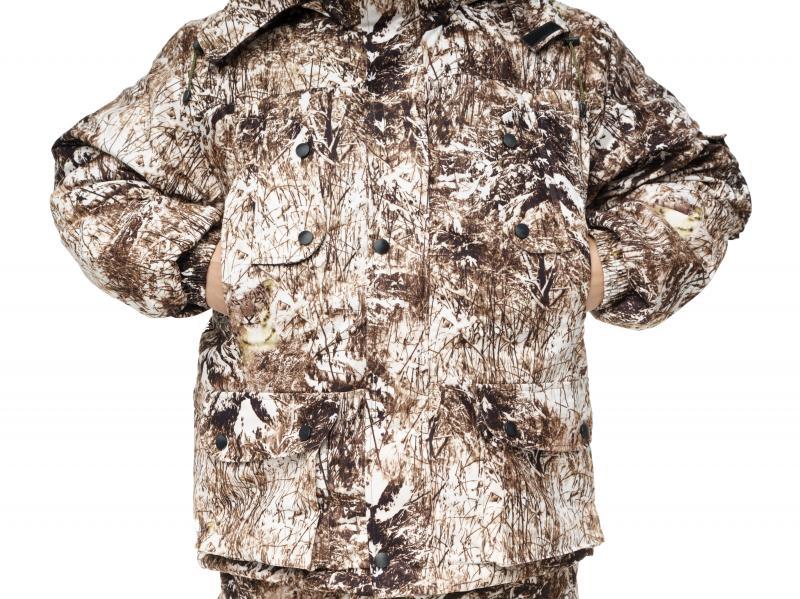 Фото Одежда для рыбаков и охотников, ТЕПЛЫЙ ЗИМНИЙ КОСТЮМ ДЛЯ ОХОТЫ И РЫБАЛКИ ИЗ НЕПРОМОКАЕМОЙ ТКАНИ ALOVA БЕЛАЯ РЫСЬ РАЗМЕР 46-62