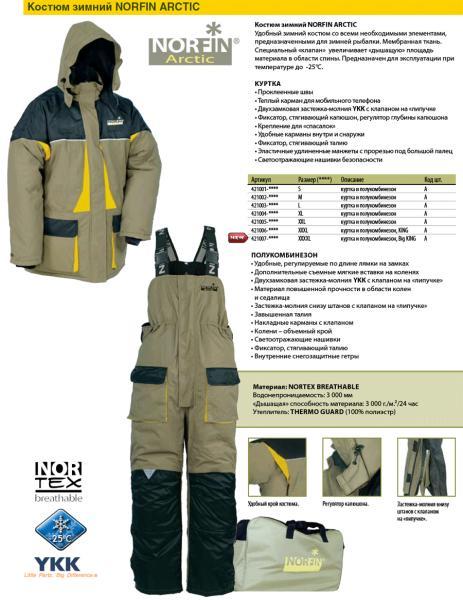 Фото Одежда для рыбаков и охотников, Зимние костюмы Norfin Костюм Norfin Arctic (-25*)