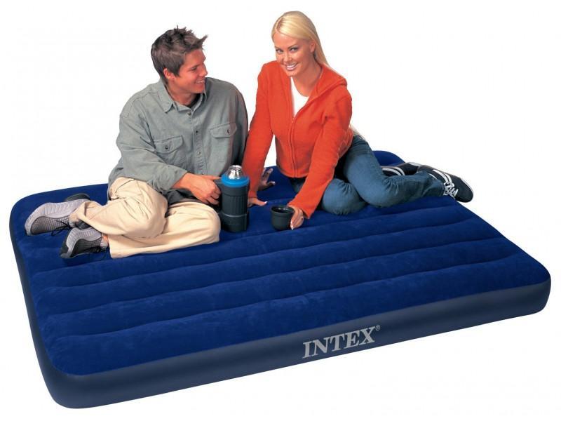 Фото Матрасы, надувные кровати Матрас 1,5 полуторный надувной  Intex Classic Downy 137Х191Х22 см.