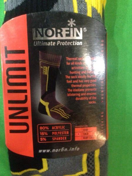 Фото Одежда для рыбаков и охотников, Термоноски, Вставки в обувь Термоноски Norfin Unlimit
