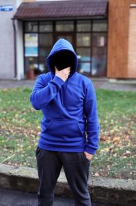 Фото Одежда Зимняя толстовка синяя + черная в подарок