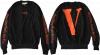 Оригинальная толстовка свитшот / Men's sweatshirt Off-White x Vlone (BLACK / ORANGE)
