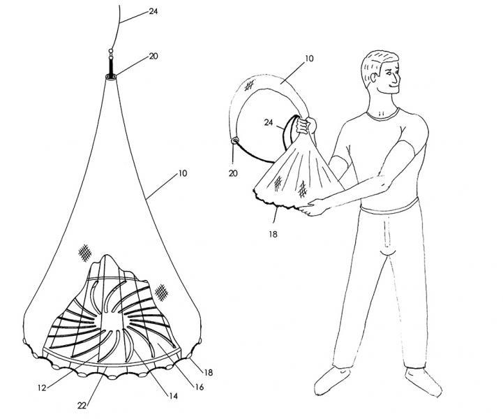 Фото Сети (ДЛЯ ПРОМЫШЛЕННОГО ЛОВА), Парашюты (кастинговые сети) (ДЛЯ ПРОМЫШЛЕННОГО ЛОВА) КАСТИНГОВАЯ СЕТЬ С КОЛЬЦОМ ФРИЗБИ ИЗ НИТИ