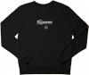 Свитшот реглан Supreme (Суприм) черный XS