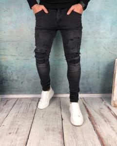 Фото Одежда Джинсы Молния Черные