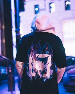 Фото Одежда Худи унисекс Пушка Огонь Flame Черно-белое