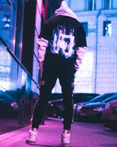 Фото Одежда Худи унисекс Пушка Огонь Flame Черно-белое