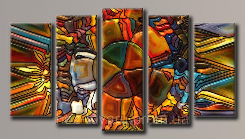 Модульная картина на холсте из 5-ти частей "Мозаика"