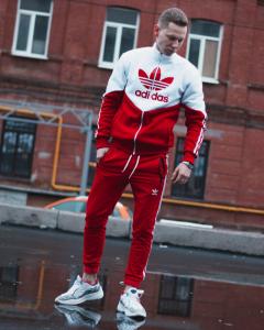 Фото Одежда Худи-зиппер Adidas Thrino Красно-белый