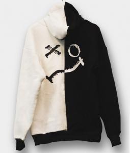 Фото Одежда Худи Sad Smile черно-белый