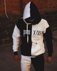 Фото Одежда Худи Sad Smile черно-белый