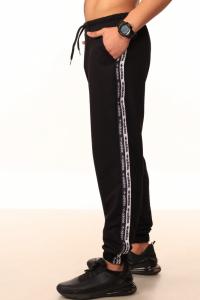 Фото  Штаны чёрные с двойным лампасом Adidas