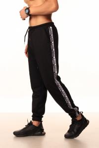 Фото  Штаны чёрные с двойным лампасом Adidas