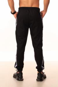 Фото  Штаны чёрные с двойным лампасом Adidas