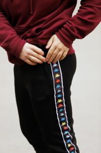 Фото Одежда Штаны Kappa черные с цветным лампасом